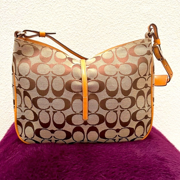 Coach Brown Monogram Shoulder Bag - Picture 3 of 12